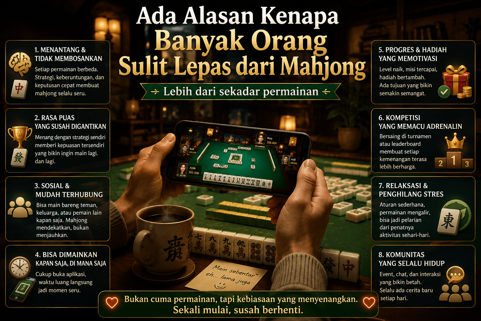 Ada Alasan Kenapa Banyak Orang Sulit Lepas dari Mahjong