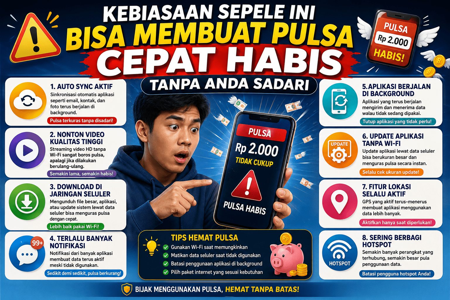 Kebiasaan Sepele Ini Bisa Membuat Pulsa Cepat Habis Tanpa Anda Sadari