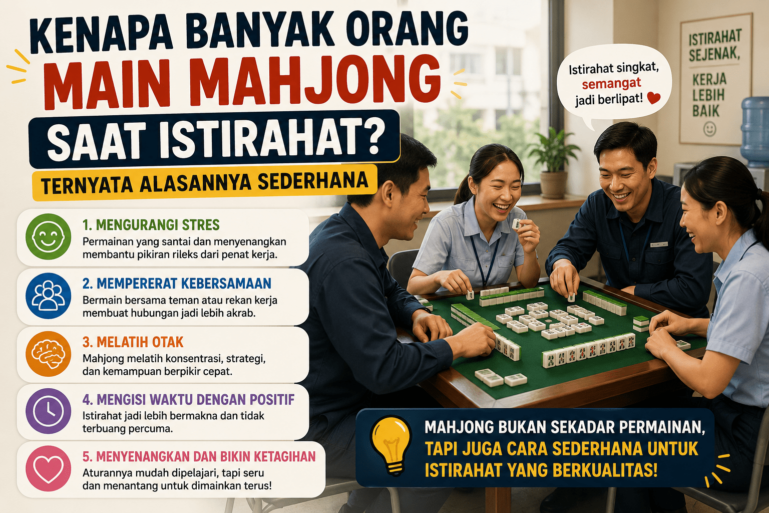 Kenapa Banyak Orang Main Mahjong Saat Istirahat